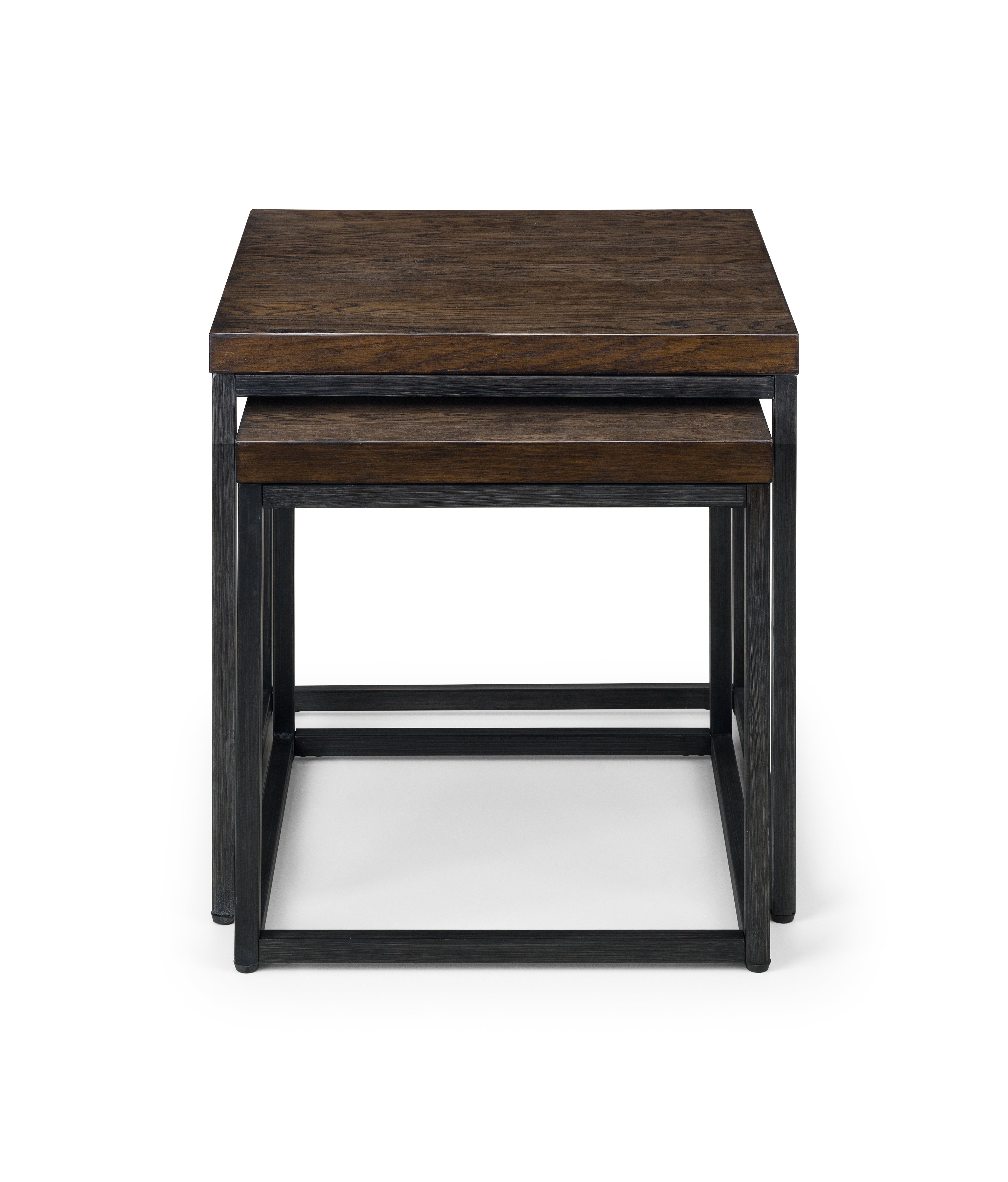 Alberta Dark Oak Wood Nesting Side Tables